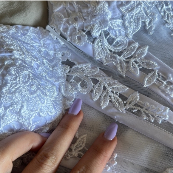Lace Embellished White Wedding Gown - Picture 7 of 13